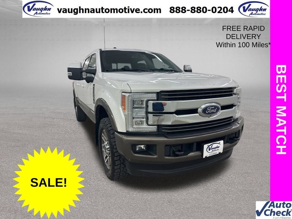 2017 Ford Super Duty F-350 SRW Platinum in White — front three-quarter view