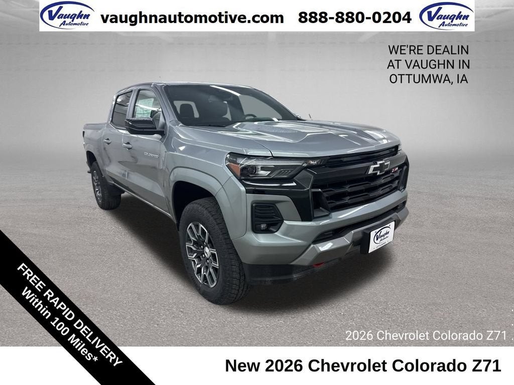 2026 Chevrolet Colorado Z71 in Sterling Gray Metallic — front three-quarter view