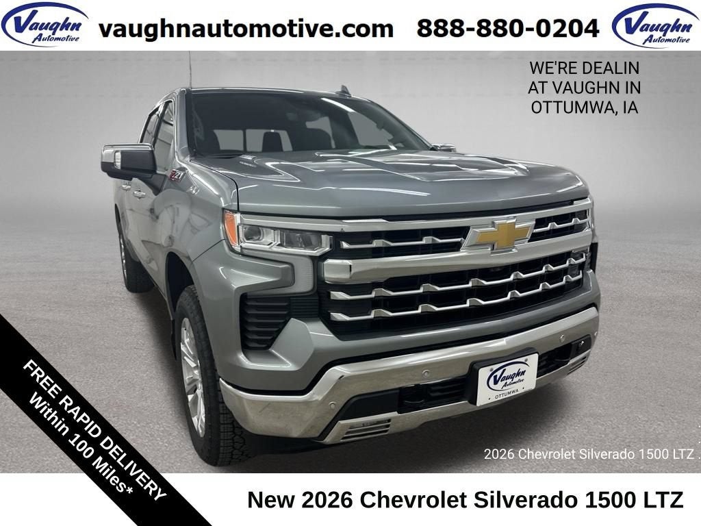 2026 Chevrolet Silverado 1500 LTZ in Sterling Gray Metallic — front three-quarter view