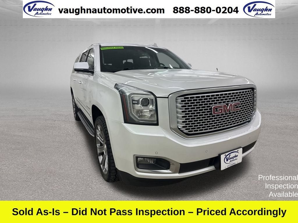 2017 GMC Yukon XL Denali in White Frost Tricoat — front three-quarter view