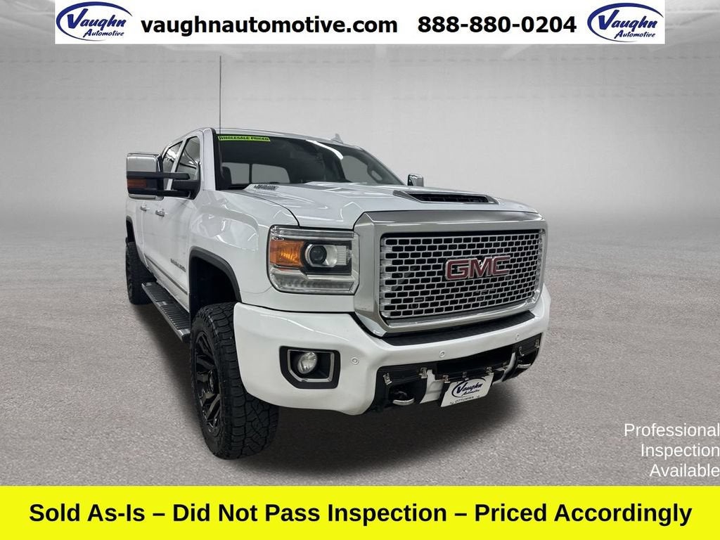 2017 GMC Sierra 2500 HD Denali in Summit White — front three-quarter view