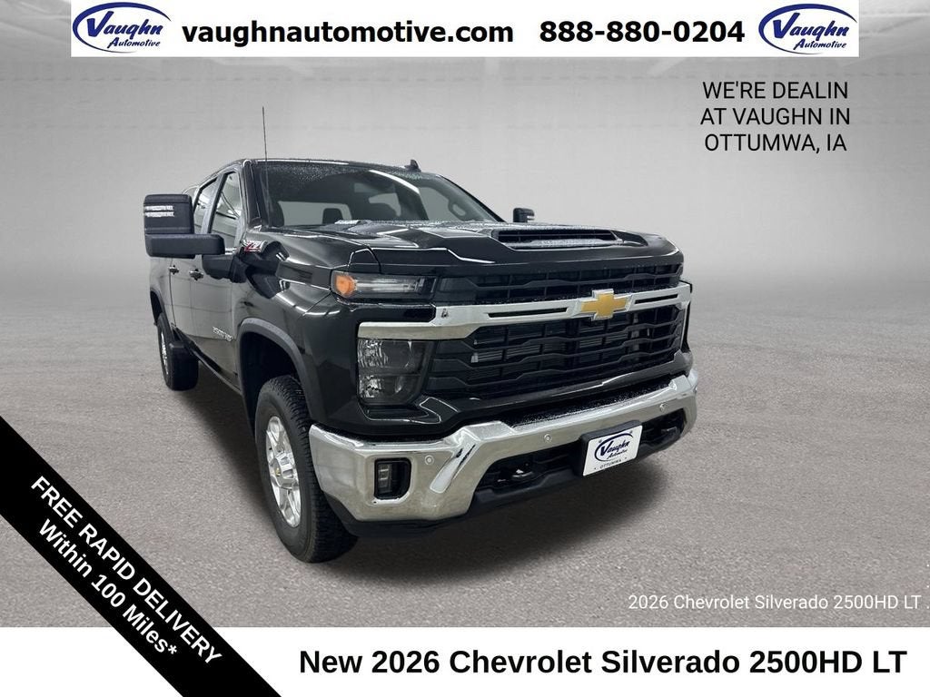 2026 Chevrolet Silverado 2500 HD LT in Black — front three-quarter view