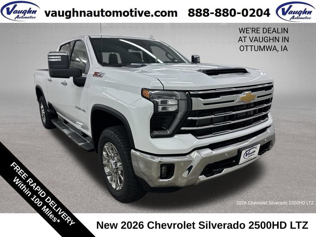2026 Chevrolet Silverado 2500 HD LTZ in Summit White — front three-quarter view
