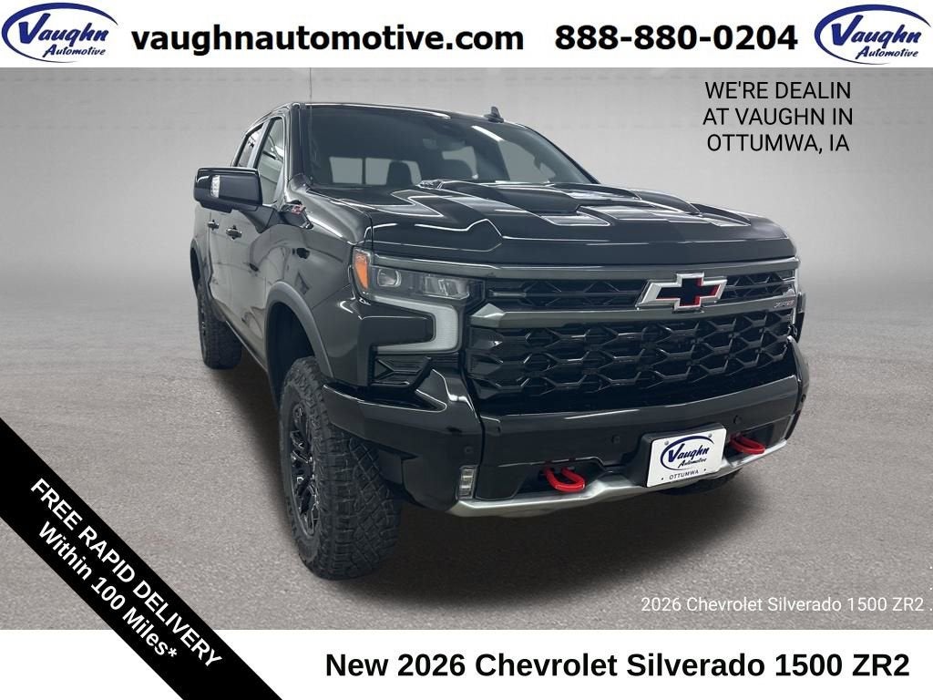 2026 Chevrolet Silverado 1500 ZR2 in Black — front three-quarter view