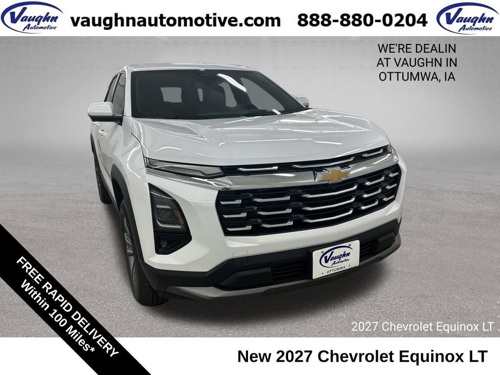 2027 Chevrolet Equinox LT in Summit White — front three-quarter view