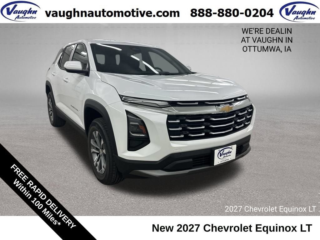2027 Chevrolet Equinox LT in Summit White — front three-quarter view