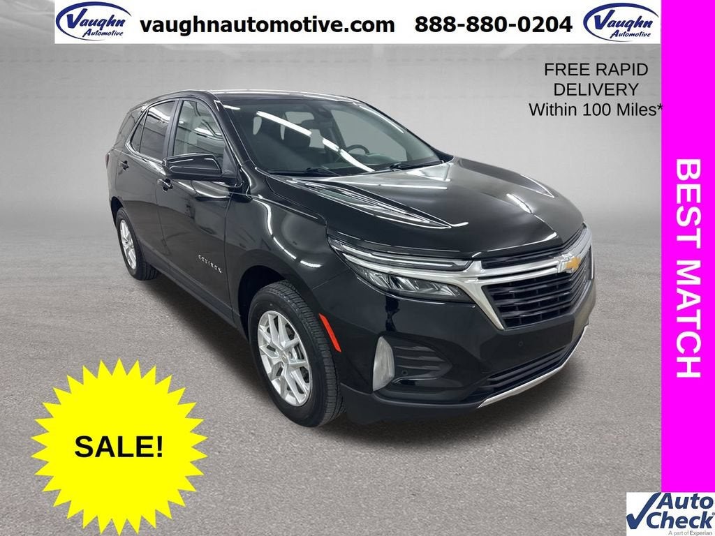 2024 Chevrolet Equinox LT in Mosaic Black Metallic — front three-quarter view