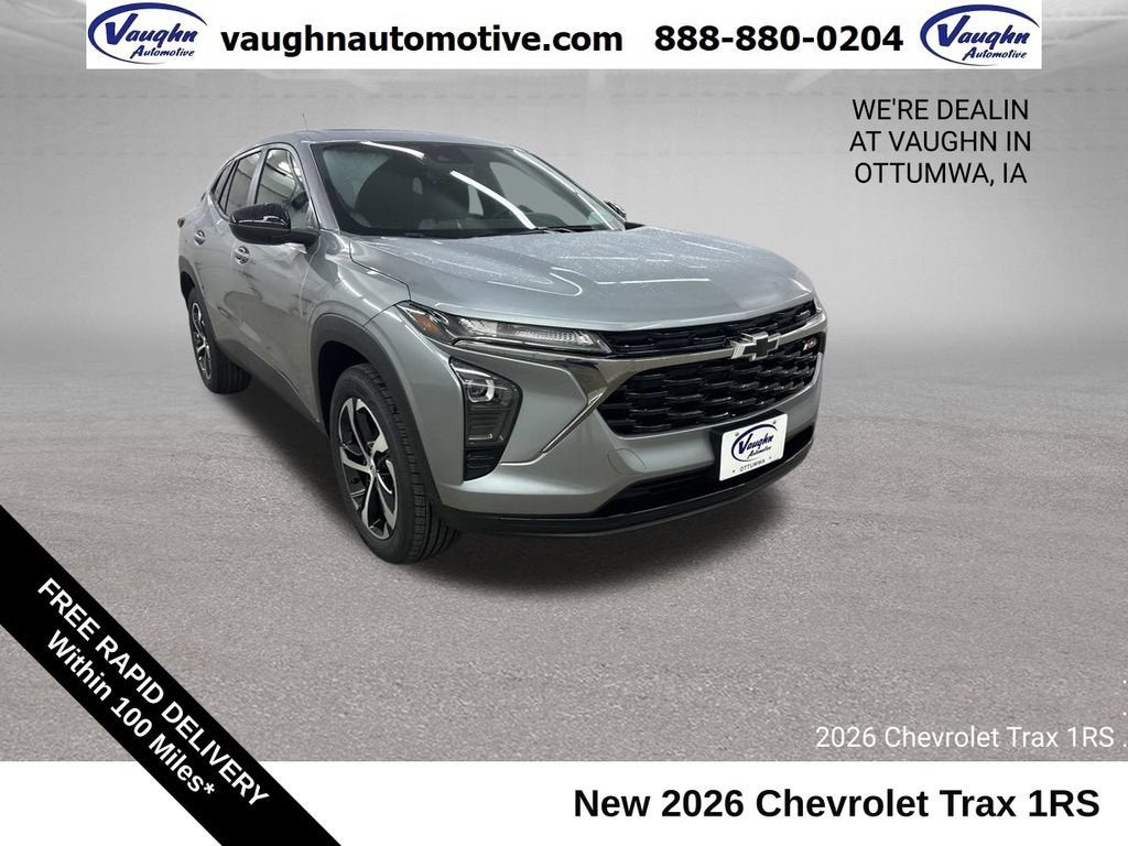 2026 Chevrolet Trax 1RS in Sterling Gray Metallic — front three-quarter view