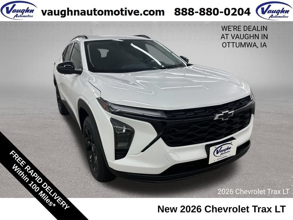 2026 Chevrolet Trax LT in Summit White — front three-quarter view