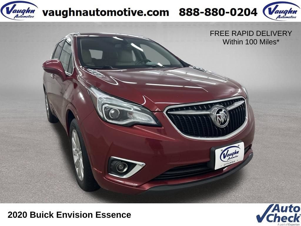 2020 Buick Envision Essence in Chili Red Metallic — front three-quarter view