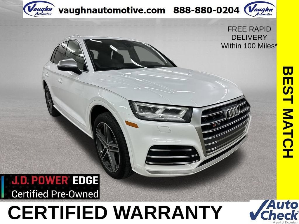 2020 Audi SQ5 Premium Plus in White — front three-quarter view